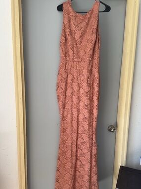 baltic born celine maxi dress Baltic Born Celine Maxi Dress Rust Orange Long Sleeve Formal Size L Front Slits